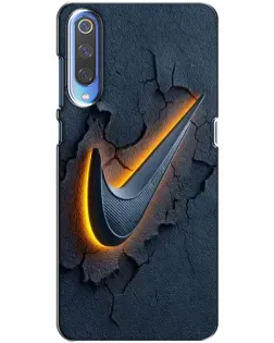 Чехол для Xiaomi Mi 9 с картинкой «Объемный логотип Найк»
