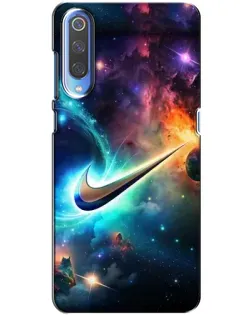 Чехол для Xiaomi Mi 9 с картинкой «Космический Nike Swoosh»