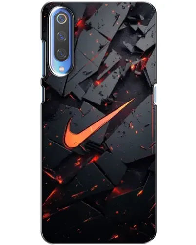 Чехол для Xiaomi Mi 9 с картинкой «Nike — эффект разломов»