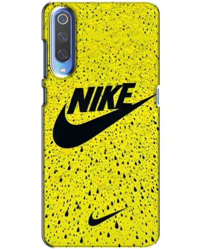 Чехол для Xiaomi Mi 9 с картинкой «Желтый текстурный Nike»