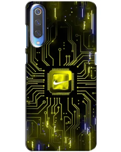 Чехол для Xiaomi Mi 9 с картинкой «Nike — золотая искра»