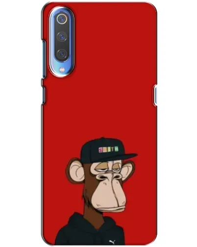Чехол для Xiaomi Mi 9 с картинкой «Bored Ape — красный фон»