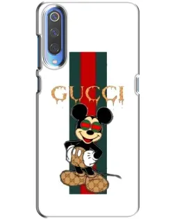 Чехол для Xiaomi Mi 9 с картинкой «Микки Маус Gucci — полосы»