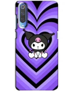 Чехол для Xiaomi Mi 9 с картинкой «Kuromi и фиолетовые сердца»