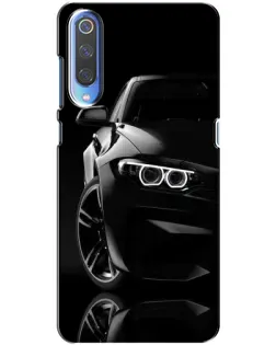 Чехол для Xiaomi Mi 9 с картинкой «Черная BMW — профиль»