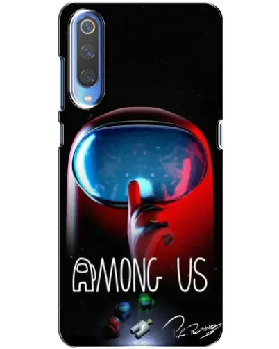 Чехол для Xiaomi Mi 9 с картинкой «Красный импостер — макро»