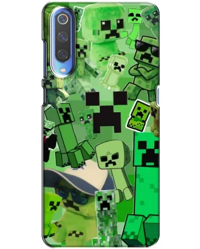 Чехол для Xiaomi Mi 9 с картинкой «Криперы Minecraft»