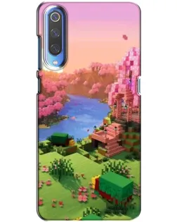 Чехол для Xiaomi Mi 9 с картинкой «Розовое дерево Minecraft»