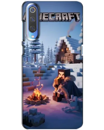 Чехол для Xiaomi Mi 9 с картинкой «Зимний Minecraft»