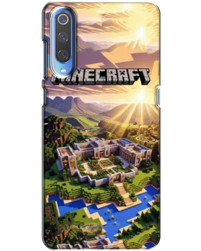 Чехол для Xiaomi Mi 9 с картинкой «Minecraft панорама»
