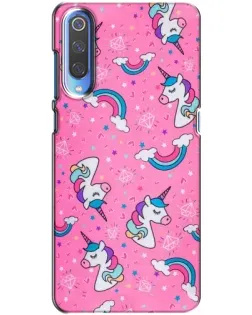 Чехол для Xiaomi Mi 9 с картинкой «Unicorn паттерн розовый»