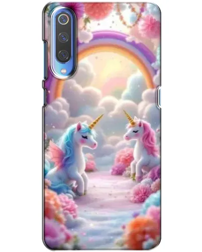 Чехол для Xiaomi Mi 9 с картинкой «Радуга и единороги»