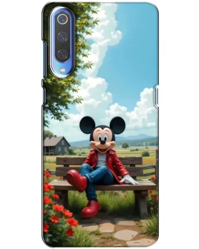 Чехол для Xiaomi Mi 9 с картинкой «Микки на скамейке»