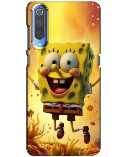 Чехол для Xiaomi Mi 9 с картинкой «Губка Боб прыгает»