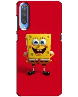 Чехол для Xiaomi Mi 9 с картинкой «Спанч Боб на красном»