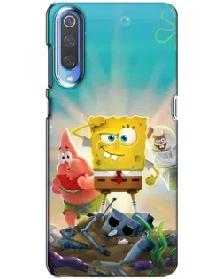 Чехол для Xiaomi Mi 9 с картинкой «Спанч Боб победитель»