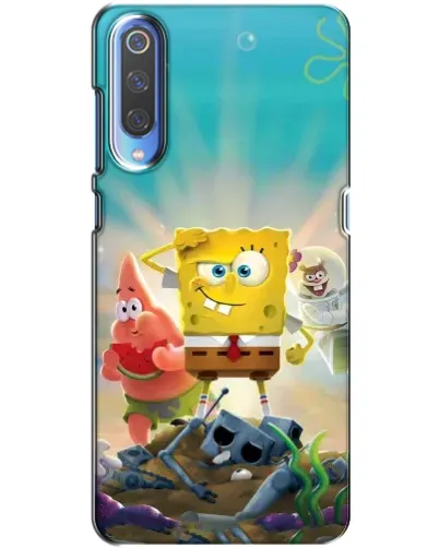 Чехол для Xiaomi Mi 9 с картинкой «Спанч Боб победитель»