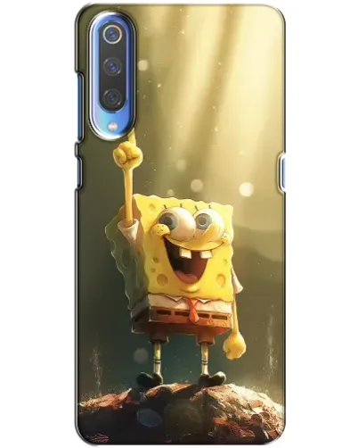 Чехол для Xiaomi Mi 9 с картинкой «Сияющий Спанч Боб»