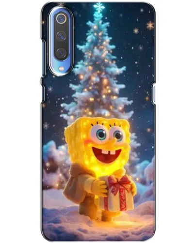 Чехол для Xiaomi Mi 9 с картинкой «Рождественский Спанч Боб»
