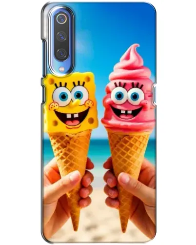 Чехол для Xiaomi Mi 9 с картинкой «Спанч Боб мороженое»