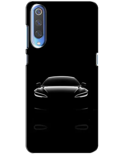 Чехол для Xiaomi Mi 9 с картинкой «Силуэт Tesla Night»