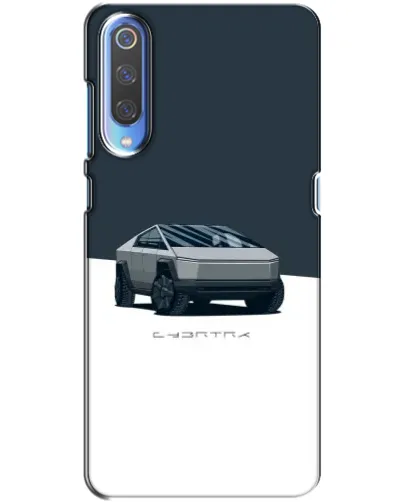Чехол для Xiaomi Mi 9 с картинкой «Серебристый Cybertruck Tesla»
