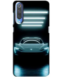 Чехол для Xiaomi Mi 9 с картинкой «Tesla в неоне»