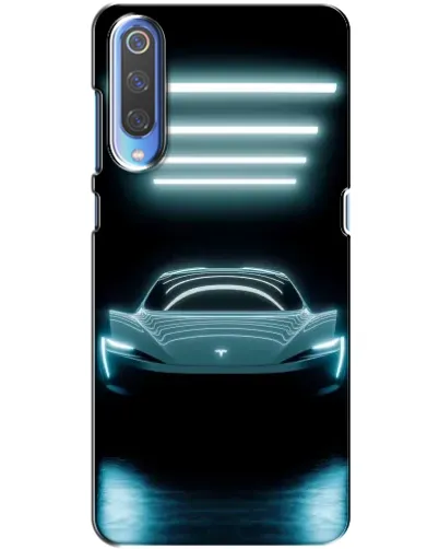 Чехол для Xiaomi Mi 9 с картинкой «Tesla в неоне»