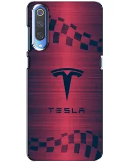 Чехол для Xiaomi Mi 9 с картинкой «Тесла красный карбон»