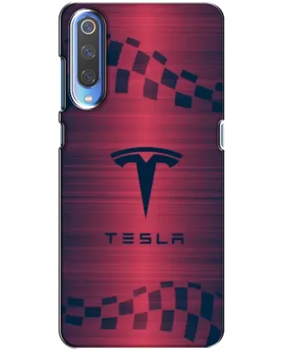 Чехол для Xiaomi Mi 9 с картинкой «Тесла красный карбон»