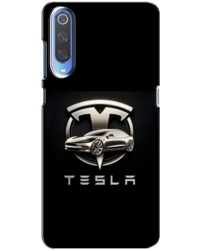 Чехол для Xiaomi Mi 9 с картинкой «Tesla — серебристое авто»