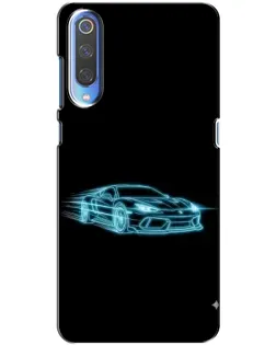 Чохол для Xiaomi Mi 9 з картинкою «Неоновий контур Lamborghini»