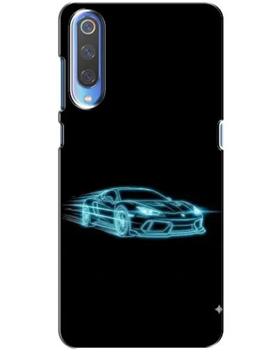 Чохол для Xiaomi Mi 9 з картинкою «Неоновий контур Lamborghini»