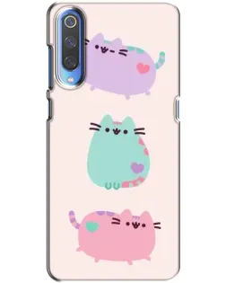 Чехол для Xiaomi Mi 9 с картинкой «Pusheen трио»