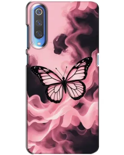 Чехол для Xiaomi Mi 9 с картинкой «Бабочка в дыму»