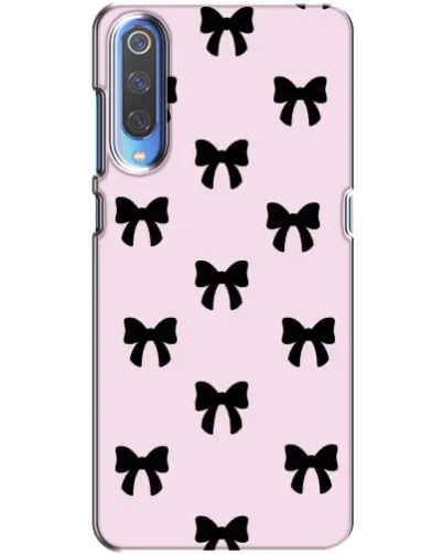 Чехол для Xiaomi Mi 9 с картинкой «Черные банты Coquette»