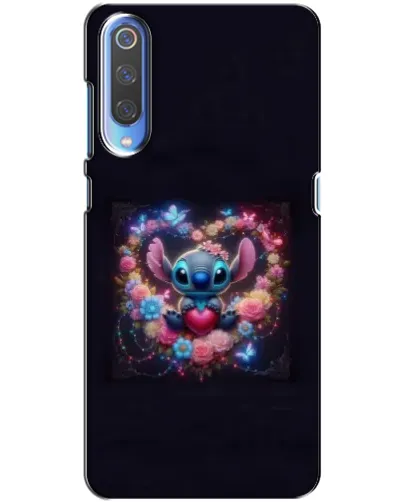 Чехол для Xiaomi Mi 9 с картинкой «Stitch в цветах»