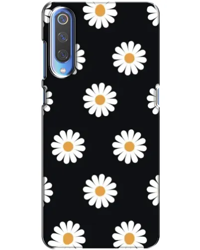Чохол для Xiaomi Mi 9 з картинкою «Ромашки на чорному»