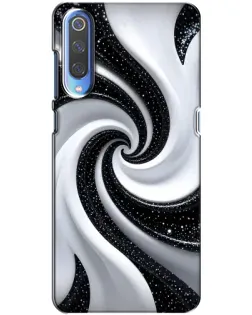Чохол для Xiaomi Mi 9 з картинкою «Чорно-біла спіраль»