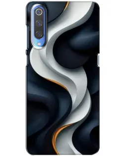 Чохол для Xiaomi Mi 9 з картинкою «Об'ємні чорно-білі стрічки»