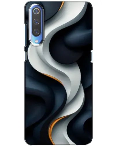 Чехол для Xiaomi Mi 9 с картинкой «Объемные черно-белые ленты» Чехол для Xiaomi Mi 9 с картинкой «Объемные черно-белые ленты»