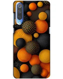 Чехол для Xiaomi Mi 9 с картинкой «Объемные оранжевые сферы»
