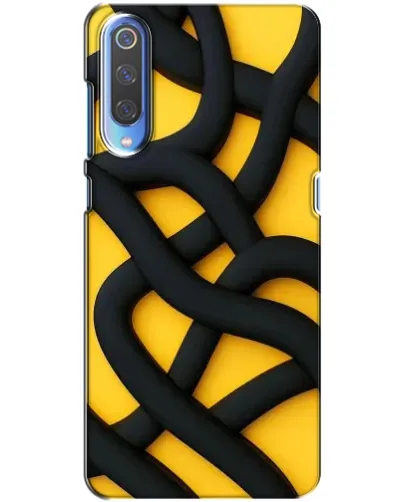 Чехол для Xiaomi Mi 9 с картинкой «Черное желтое переплетение» Чехол для Xiaomi Mi 9 с картинкой «Черное желтое переплетение»