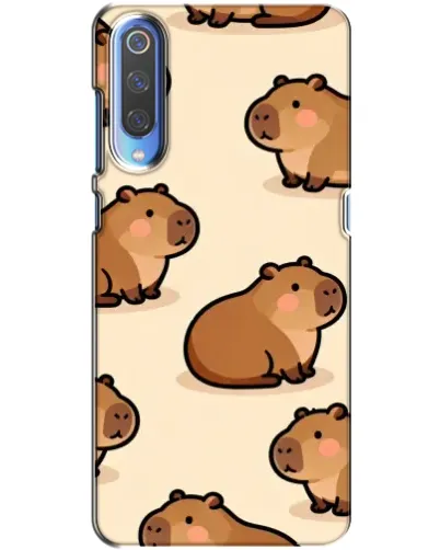 Чехол для Xiaomi Mi 9 с картинкой «Паттерн милых капибар»