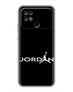 Чехол для Xiaomi POCO C40 с картинкой «Jordan White Logo»
