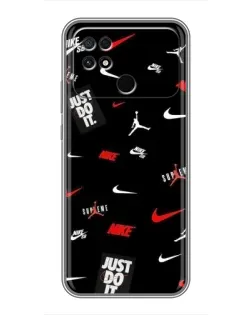 Чехол для Xiaomi POCO C40 с картинкой «Nike Mix Pattern»