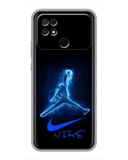 Чехол для Xiaomi POCO C40 с картинкой «Jordan Neon Blue»
