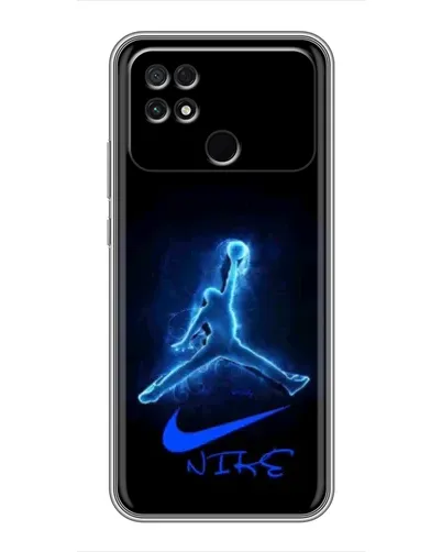 Чехол для Xiaomi POCO C40 с картинкой «Jordan Neon Blue»
