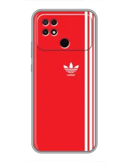 Чехол для Xiaomi POCO C40 с картинкой «Красный минимализм Adidas»