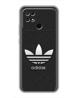 Чехол для Xiaomi POCO C40 с картинкой «Adidas Карбоновая текстура»